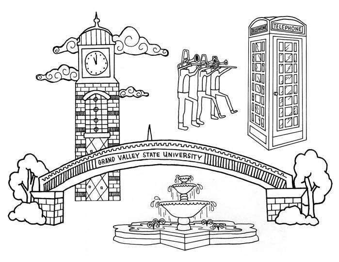 Coloring page of GVSU